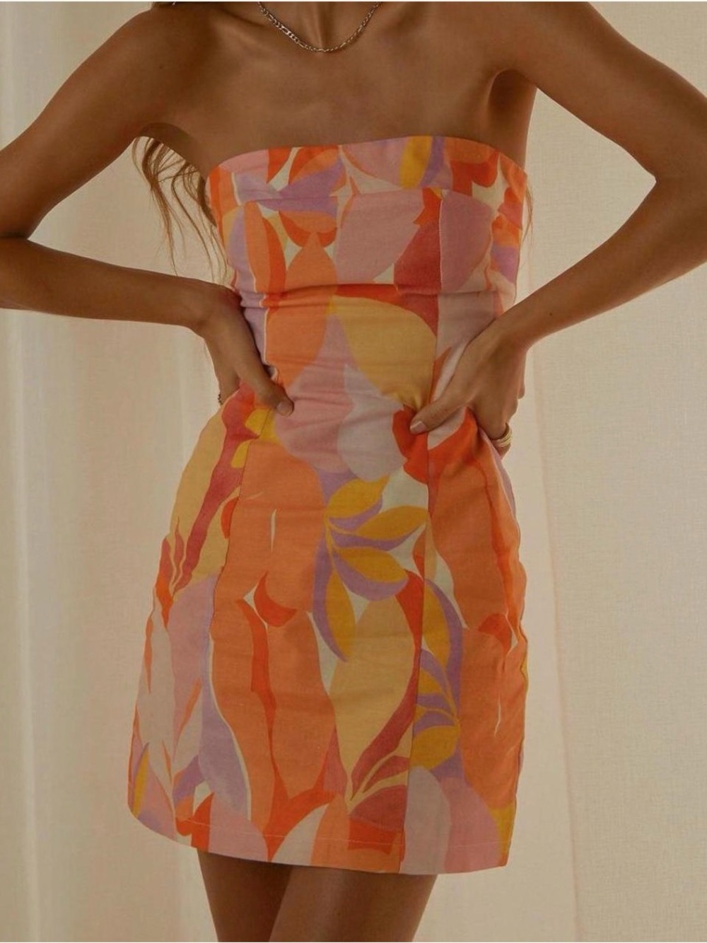 Peppermayo Sunday Spritz Linen Tube Dress - Picture 2 of 6